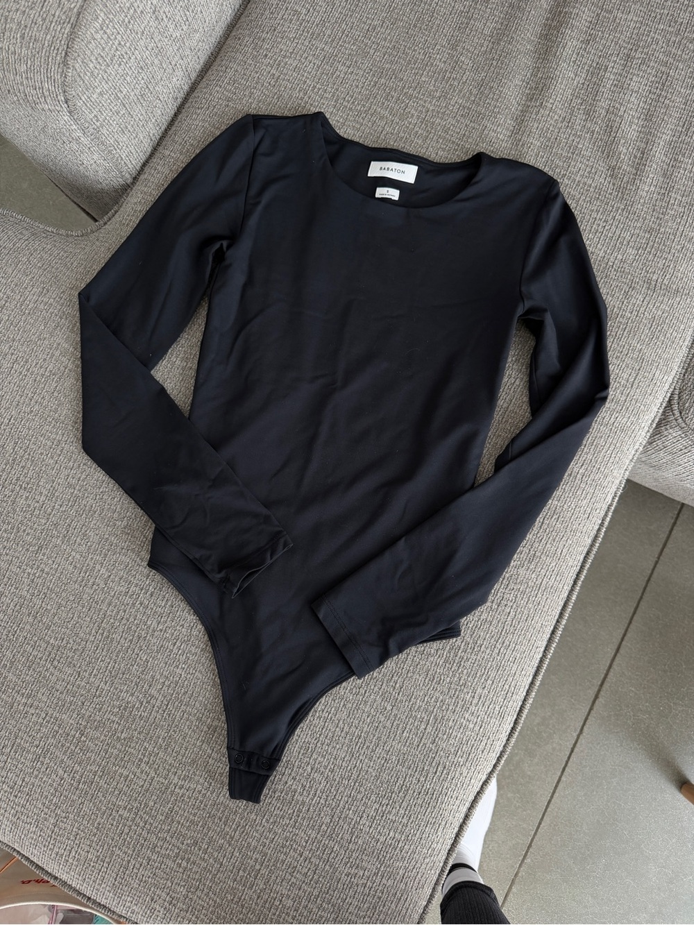 Aritzia Black Long-Sleeve Bodysuit